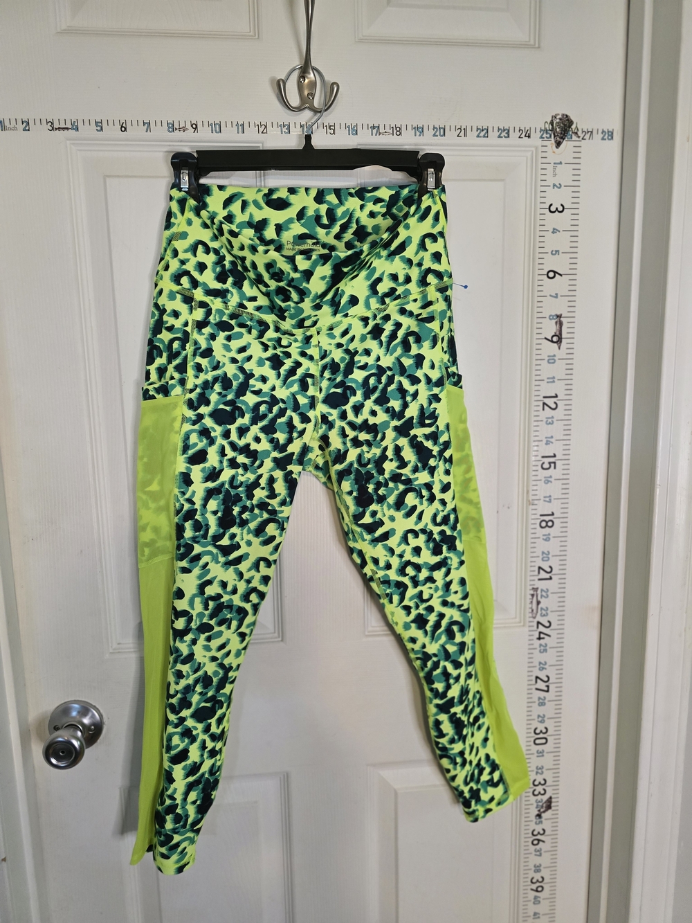 Kids Neon Green Leopard Print Active Leggings